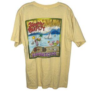 Jimmy Buffett Summerzcool Tour Yellow Graphic T-Shirt L Gildan Heavy Cotton 2009